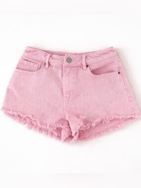 PacSun Pink Denim Cutoff Shorts 24 High Rise Frayed Y2K Festival